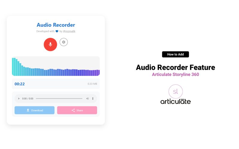 How to Add an Audio Recorder Feature in Articulate Storyline Course