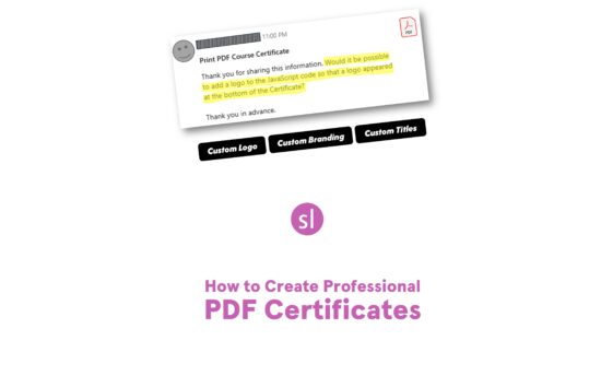 Transform your e-learning courses with automatically generated, professional PDF certificates that learners can download and keep forever.